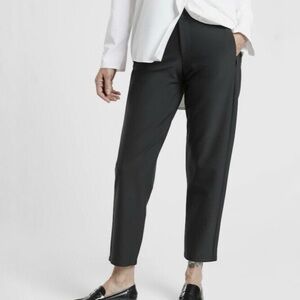 Athleta Black Stellar Skinny Trousers Size 10 P Zip Pockets Office Travel Pants